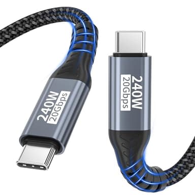 Cavo dati USB-C,cavo USB-C da 2m,20 Gbps USB 3.2 Gen2×2 240W,ricarica - Cavo video 5K@60 Hz 4K@144 Hz Cavo di ricarica da PD3.1 per iPhone 17 Pro Max/Plus/Pro/iPhone 16/15/MacBook Pro/iPad Pro,PSSD