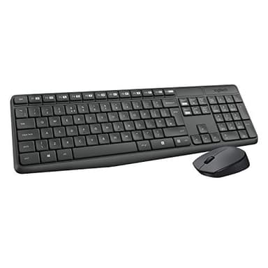 Logitech MK235 Combo Tastiera e Mouse Wireless per Windows, Ricevitore Unifying USB 2,4 GHz Wireless, 15 Tasti FN, Lunga Durata della Batteria, PC, Laptop, Layout Italiano QWERTY - Grigio