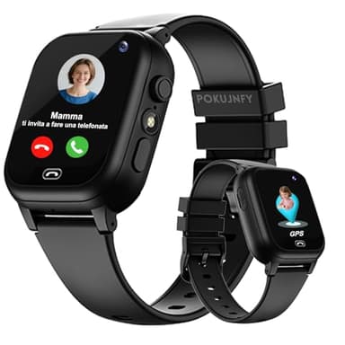 POKUJNFY Smartwatch Bambini GPS Chiama Telefono Contatti Chat SOS Giochi Modalità Classe Sveglia Torcia Impermeabile IP68 Digitale Orologio Smartwatch Bambini Bambino Bambina Regali