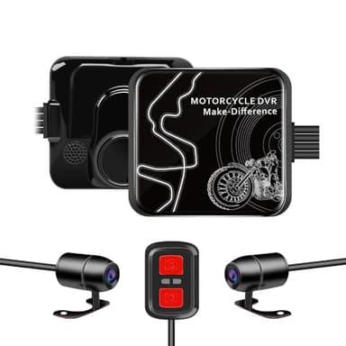 VSYSTO Dash Cam Moto, 130° Grandangolo Anteriore e Posteriore Fotocamera per Moto, 1080P Dashcam moto, WiFi Videocamera Sportiva Impermeabile con Visione Notturna, Sensore G, Registrazione in loop