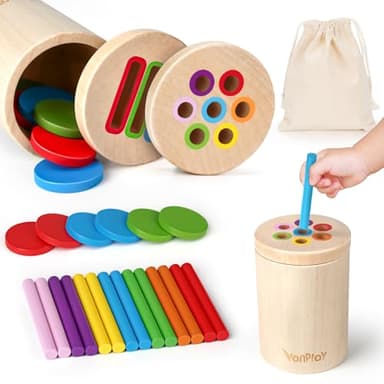 Vanplay Giochi Montessori, Giochi Legno Bambini Montessori Educativi 2 3 4 Anni Sensoriale Bambini Regalo Bambina Bimbo 2 3 Anni