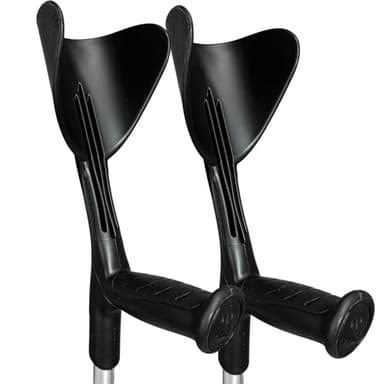 Stampelle Ortopediche Regolabili in altezza (2 unità) Ultraleggere, Stampelle Canadesi, Stampelle antiscivolo (NERO)