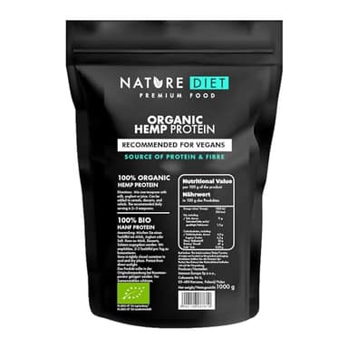 Nature Diet - Proteine ​​di canapa biologiche 1000g | Vegano | Proteine ​​in polvere | A base vegetale