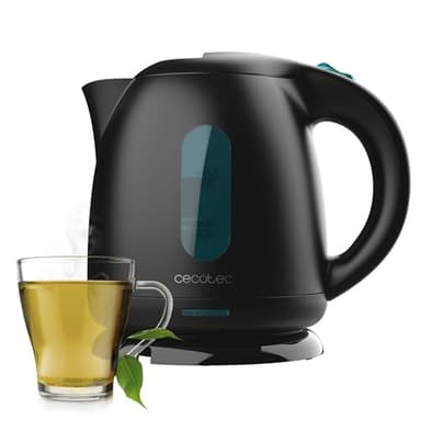 Cecotec Bollitore elettrico 1 Litri di capacità, Thermosense 140 Black. 2200 W, riscaldamento rapido, filtro anticalcare, senza BPA e altri tossici, base girevole a 360°, recipiente senza fili