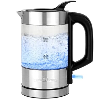 ProfiCook PC-WKS 1228 Bollitore, acciaio inox, 0,5 litri mini bollitore, bollitore per il tè bollitore da viaggio piccolo/bollitore d'acqua piccolo ideale per i viaggi baby food campeggio filtro caffè