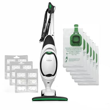 AMG Shop Online Aspirapolvere FOLLETTO VK150 + 6 SACCHETTI + PROFUMINI, Con Motore 60.000 giri/min, Emissione Polveri 0,0001 mg/m³, Sacco 2,5 L, PESO: 3 Kg