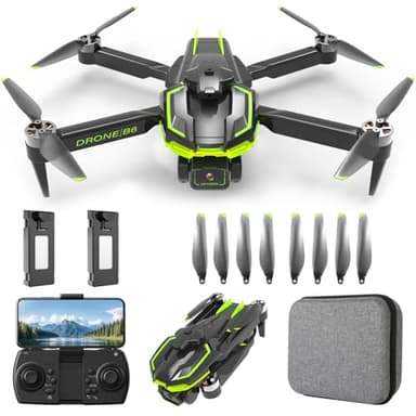 Drone con Telecamera 1080P per Bambini e Adulti, Mini Droni Pieghevole con Motore Brushless/ 36min di Volo/Altitudine Mantenimento, Giocattoli Regalo per Ragazzo e Uomo, Meno di 250g (Black)