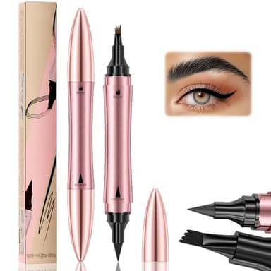 SEO-FANALLY Matita Sopracciglia Waterproof Con Eyeliner Nero, 3D Matita Sopracciglia Microblading con Quattro Punte, Sopracciglia Make up, Penna matita per Sopracciglia Effetto Pelo (Nero)