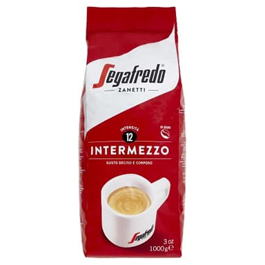 Segafredo Zanetti Caffè in Grani Intermezzo (Confezione da 1 Kg) – Adatto per la Moka – Linea Le Classiche, Chicchi di Caffè a Tostatura scura, Gusto deciso e corposo