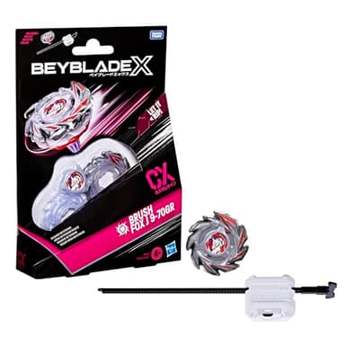 Hasbro Beyblade X, Set Starter Pack Brush Fox J 9-70GR CX con Trottola bey di Attacco e Lanciatore