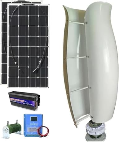 Kit generatore eolico 3KW con 2 pannelli solari da 100 W e inverter da 3000 W, sistema di generazione ibrida eolica solare