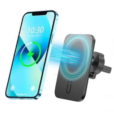 Caricatore Ricarica Wireless Auto 15W for Magsafe, Supporto Magnetico Telefono，Porta Cellulare Auto Ricarica Wireless per iPhone Serie 13/14/15/16 serie Huawei Xiaomi (Nero)