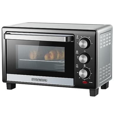 Mini Forno 15 Litri | 1200 Watt | 3 in 1 | Teglia Briciole | Calore Superiore/Inferiore | Autoportante | Timer 60 Minuti