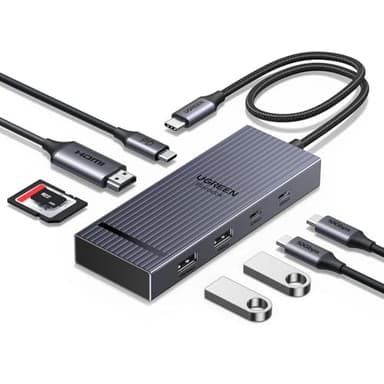 UGREEN Revodok PRO 108 10Gbps Hub USB C HDMI 4K 60Hz Lettore di Schede SD TF PD 100W Adattatore Multiporta Docking Station USB C Compatibile con MacBook iPad PRO Air M4 Surface iPhone 16 Galaxy S24