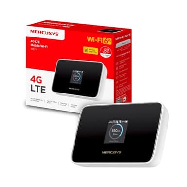 Mercusys MT115 Mobile WiFi Router 4G, Saponetta WiFi con Sim,AX300 WiFi 6, Velocità di Download 150Mbps, WiFi Portatile, Modem 4G con Sim, Visualizzazione Sullo Schermo, Plug&Play, Fino a 10 Disp