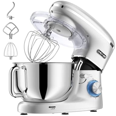 CHeflee Impastatrice Planetaria,2000W Robot da Cucina Multifunzione,6.2 L Ciotola in Acciaio inox,con Frusta,Gancio per Impastare,Frusta per Dolci,6 Velocità Impastatrice Professionale