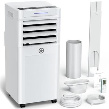 Condizionatore Portatile 7000 BTU con Deumidificatore 4 in 1, Ventilatore di Raffreddamento a 2 Velocità, Display Digitale e Telecomando, Kit Finestra, Timer 24 Ore Per Stanze Fino a 20 m²