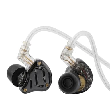 Linsoul KZ ZS10 PRO 2 In Ear Monitor IEM, auricolari cablati ibridi 1DD+4BA, con interruttore di sintonizzazione a 4 livelli, auricolari da gioco con crossover a 3 vie (Nero, Con microfono)