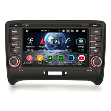 Erisin Android 14 8-Core 4GB RAM+64GB ROM Autoradio Navigatore GPS per Audi TT MK2 7 pollici Radio IPS Schermo Tattile Supporto Wireless CarPlay Android Auto DAB+ Bluetooth 5.0 DSP WiFi Canbus OBD2