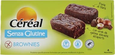 Céréal Brownies senza Glutine, Merendine dolci gluten free, 150G
