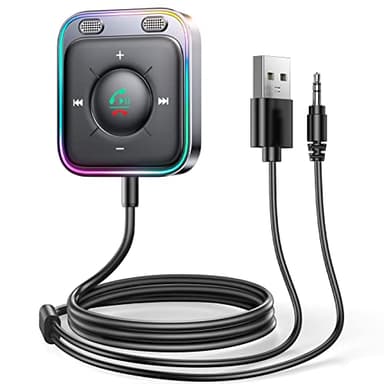 2025 JOYROOM Aux Auto, Ricevitore Bluetooth 5.4 per Chiamate in Vivavoce e Ascolto di Musica Durante la Guida, Bluetooth Aux con Jack da 3,5mm e Cavo Lungo
