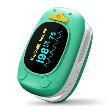 Paediatric Pulse Oximeter Saturimetro Pediatrico Professionale Certificato per Bambini con Display LED, HOLFENRY Saturimetro Bambini Pediatrico Un Design Carino per Il Monitoraggio Di SpO2