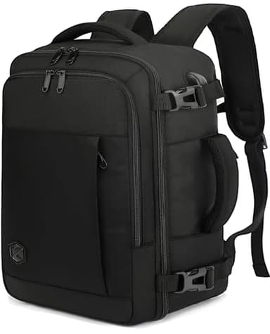 VANKEV Zaino Ryanair 40x20x25 Zaino da Viaggio Aereo Bagaglio a Mano 20L Donna Uomo per PC Portatili 14 Pollici per Scuola e Lavoro Trekking nero