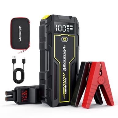 Avviatore Batteria Auto, VoltSurge 6000A Booster Avviamento Auto Professionale per Tutto Benzina e 10L Diesel Motori, Avviatore Emergenza per Moto Portatile con Display LCD e Torcia LED