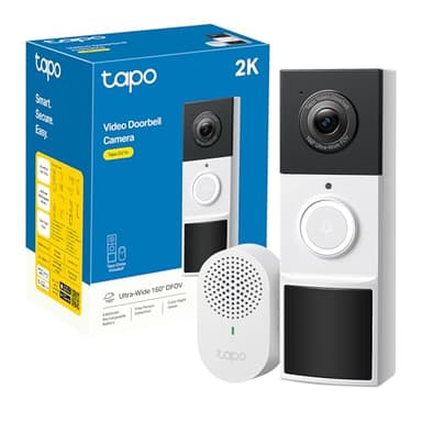Tapo D210 Videocitofono 2K 3MP, Visione Notturna a Colori, Campo Visivo Etra-Largo, Rilevamenti Smart AI, Audio Bidirezionale, Comunicazione Diretta da APP, Batteria Dura 6 Mesi, Antifurto, IP65