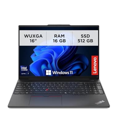 Lenovo - Notebook 16 Pollici ThinkPad E16 Gen 2, PC Portatile Professionale Windows 11 Pro, Intel Core Ultra 7 155H, RAM 16GB DDR5, 512GB SSD NVMe - Laptop Grafica Intel, Computer Audio Dolby