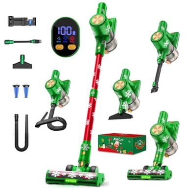 Aspirapolvere a batteria 48KPa/500W/55min, aspirapolvere senza fili con stazione di ricarica a parete, autoportante, spazzola anti-groviglio, per peli di animali/tappeti/pavimenti duri/auto