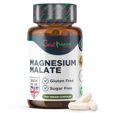 Best Immune Malato di Magnesio Naturale 500mg 100 Capsule Vegane