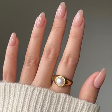 Ceboic 24 Pezzi Unghie Finte Adesive Corte Mandorla, 12 Taglie Nude Rosa Press on Nails, Tinta Unita Unghie Artificiali Copertura Completa French Fake Nails per Donna e Ragazze Manicure Fai da Te