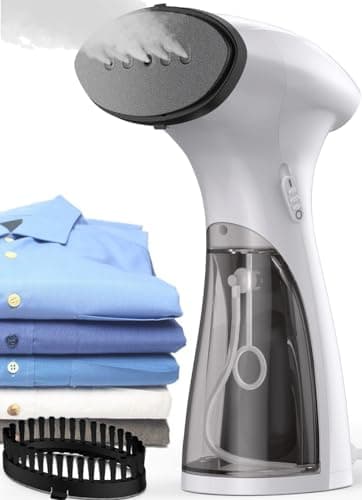Blesgam Ferro da Stiro Verticale 1600W, 25g/min Vapore Portatile 3 in 1 Stiratore Verticale/Orizzontale/Secco con 150ml Caldaia Rimovibile, 30s Riscaldamento Rapido per i Viaggi, per Casa e Uffici