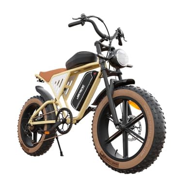 JANSNO Bicicletta Elettrica 20" x 4.0 Fat Tire, 7 Velocità Bici Elettrica, Freni a Disco Meccanici Anteriori e Posteriori, E-Bike per Adulti, Batteria Rimovibile 48V 14Ah/20Ah