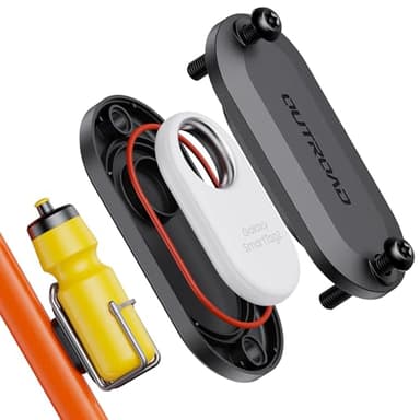 CITYWAY Supporto per bicicletta SmartTag2, supporto impermeabile IPX8 per localizzatore GPS per Galaxy Smart tag2, nascosto sotto il portaborraccia o da solo, viti di sicurezza estese M5 nere con