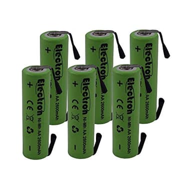 6x Batteria ricaricabile Ni-Mh Stilo AA 1,2V 2600mAh con linguette lamelle terminali a saldare per pacco pacchi batteria