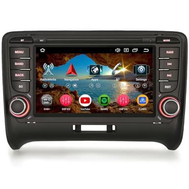 Erisin 8-Core 2.0GHz CPU Android 14 Autoradio GPS Navigazione per Audi TT MK2 CarPlay Bluetooth IPS Schermo Canbus DSP DAB+ OBD2