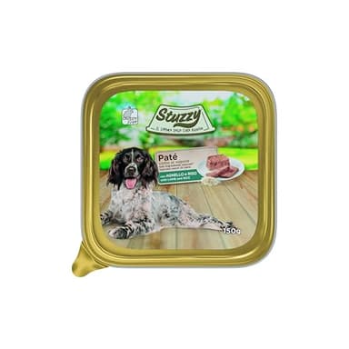Mister Stuzzy, Cibo Umido per Cani Adulti al Gusto Agnello e Risoin Pezzi - Totale 3,3Kg (22 Vaschette da 150G)