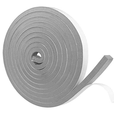 Nastro autoadesivo in schiuma grigio, 12mm(larghezza) x12mm(Spessore), guarnizione in gomma per porte e finestre, resistente alle intemperie, anti-collisione, isolamento acustico, lunghezza totale 4m