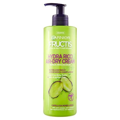 Garnier Fructis Trattamento Definizione Senza Risciacquo, Per Capelli da Mossi a Ricci, Anti-Crespo, Per una Chioma Morbida e Luminosa, Hydra Ricci, 400 ml