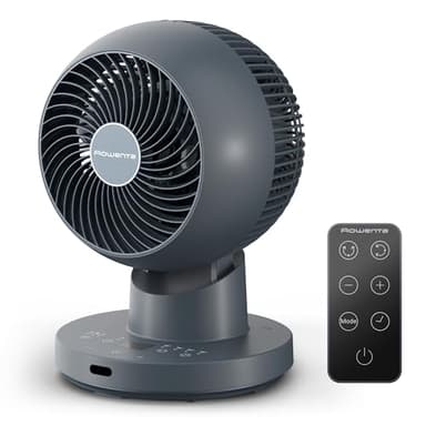 Rowenta Turbo Swift Compact, Ventilatore da Tavolo Silenzioso a 3 Modalità e 12 Velocità, con Modalità Silent Night, Oscillazione Multidirezionale, QV5041F0