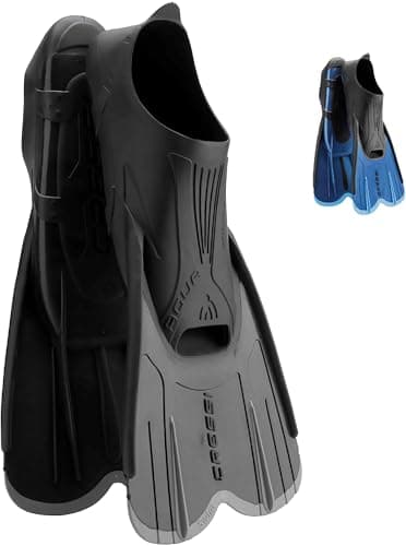 Cressi Agua Short Fins, Pinne Corte Leggere e Reattive per Nuoto/Snorkeling Unisex, Nero/Argento, 47/48