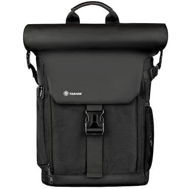 TARION SP01 Zaino per fotocamera Borsa per fotocamera in tela con scomparto per laptop rimovibile Zaino per fotografia con copertura antipioggia impermeabile Nero