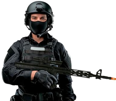 FIESTAS GUIRCA | Fucile d'Assalto Giocattolo (68 cm) - Arma Finta per Costume da Soldato e Militare - Ideale per Halloween, Carnevale e Feste in Maschera - Per Tutti gli Utenti - Nero