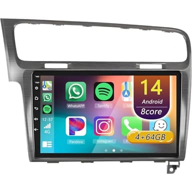 Android 14 Autoradio per VW Golf 7 2013-2018 Wireless 2 DIN CarPlay 10.1'' TouchScreen Car Stereo Autoradio Mirror Link GPS Bluetooth DSP SWC + AHD Telecamera di retromarcia(8 Core(8+128 GB))