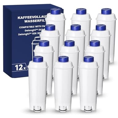 Filswa Filtro dell'acqua completamente automatico, ricambio compatibile con Delonghi serie ECAM, Dinamica, Cappuccino System, Magnifica, ETAM Autentica e vari modelli di Esam, (12)