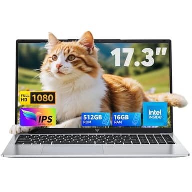 ACEMAGIC 17,3 Pollici PC Portatile,16GB DDR4 RAM 512GB SSD,Alder Lake N97,Fino a 3,6 GHz,1920 * 1080 IPS Full HD,WiFi,Apertura e chiusura 180°