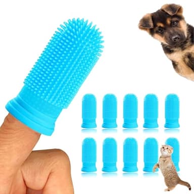 10Pcs Spazzolino per Cani, 360º Spazzolino da Denti Del Dito del Cane, Silicone Pets Denti Pulizia Spazzolino per Cani, Cuccioli, Gatti & Piccoli Animali Dentali Cura Dentale