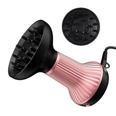 Asciugacapelli con diffusore,Diffusore ad Aria Calda per Capelli Ricci,800W,2 Combinazioni Velocità del vento/Temperatura,spegnimento automatico,Leggermente essiccante, delicato sui capelli
